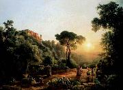 Karoly Marko the Elder, Landscape near Tivoli with Vintager Scens